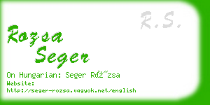 rozsa seger business card